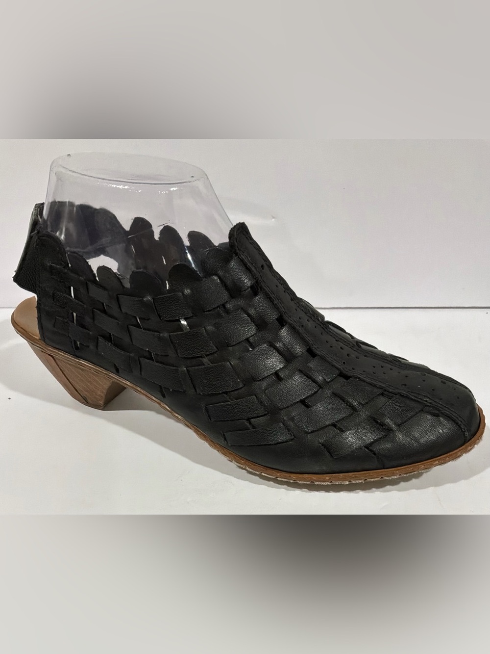 RIEKER …Woven Leather Slingback shoesr